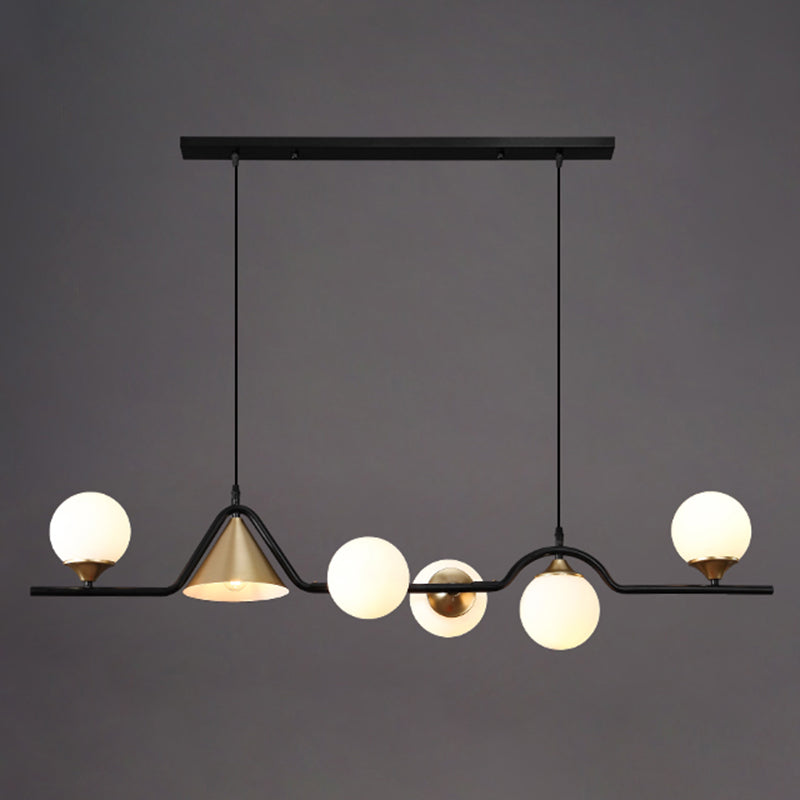 Shaded Island Lighting Fixture Simplicity Glass Island Chandelier for Dinning Room