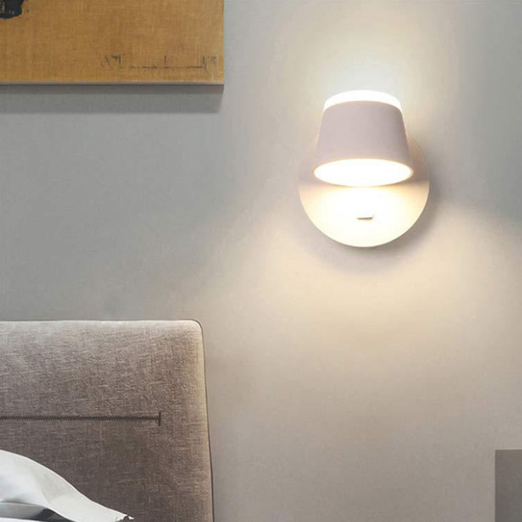 Rotatable Cone Wall Sconce Lights Modern Minimalist Style Metal Sconce for Bedroom