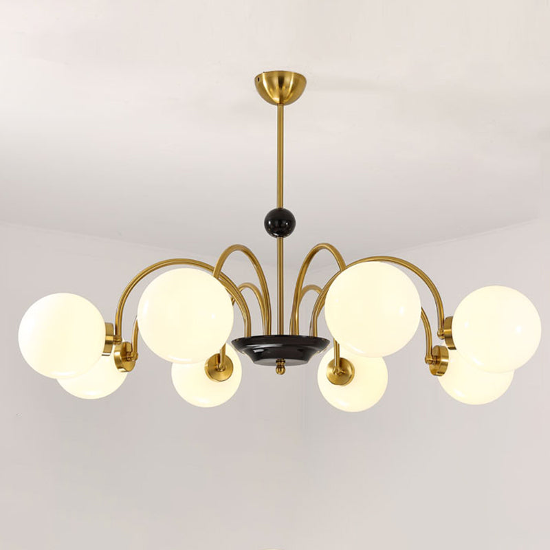 Round Glass Hanging Light Fixture Nordic-Style Chandelier Light Fixture for Dinning Room