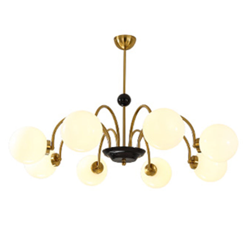 Round Glass Hanging Light Fixture Nordic-Style Chandelier Light Fixture for Dinning Room