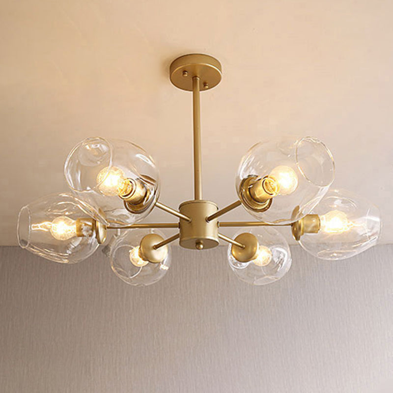 Starburst Chandelier Light Fecture Modern-Style Glass Living Room plafond kroonluchter in goud