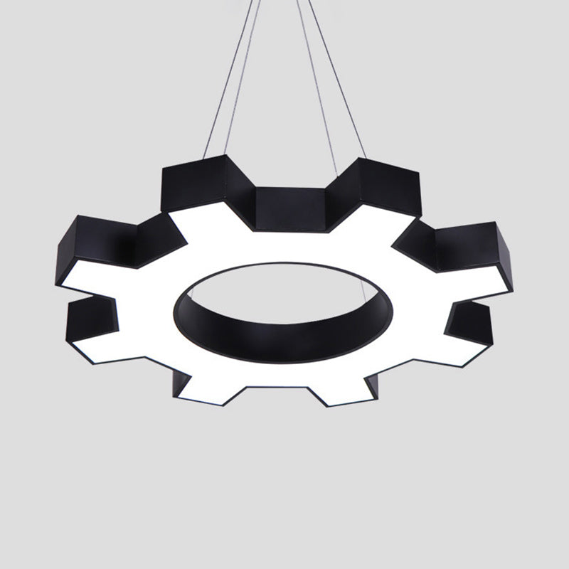 Gear Shaped Gym Pendant Lighting Acrylic Modernist LED Ceiling Lighting Fixture