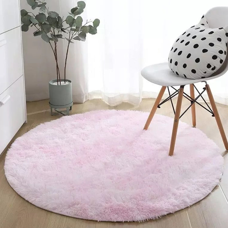 Buntes Krawattenfärbungs-Runde Teppich zeitgenössischer trendiger Polyester Easy Care Anti-Slip-Backing-Shag-Teppich für die Heimdekoration