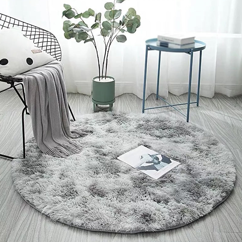 Buntes Krawattenfärbungs-Runde Teppich zeitgenössischer trendiger Polyester Easy Care Anti-Slip-Backing-Shag-Teppich für die Heimdekoration