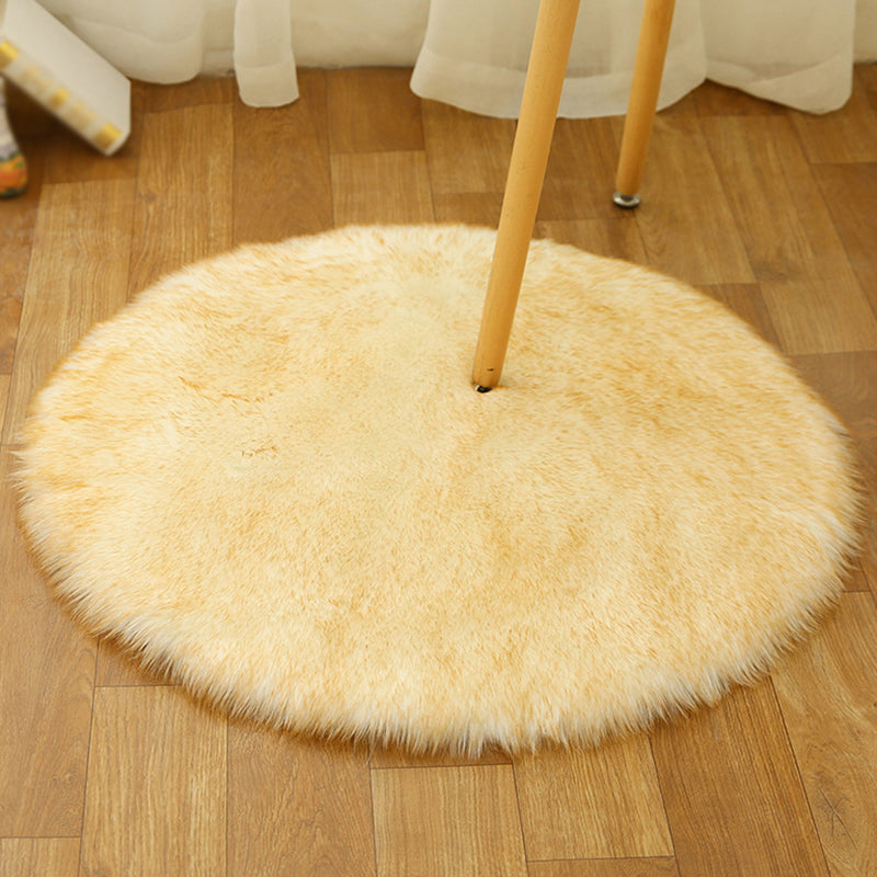 Minimalist Solid Round Area Rug Comfort Modern Shag Area Carpet Polypropylene Friendly Washable Indoor Carpet for Home Decor