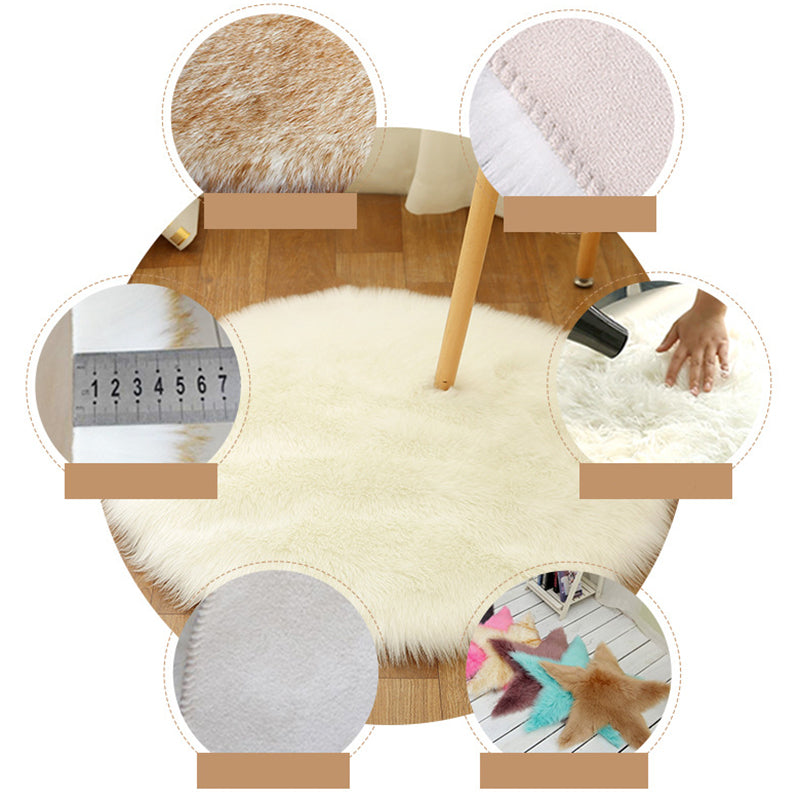 Minimalist Solid Round Area Rug Comfort Modern Shag Area Carpet Polypropylene Friendly Washable Indoor Carpet for Home Decor