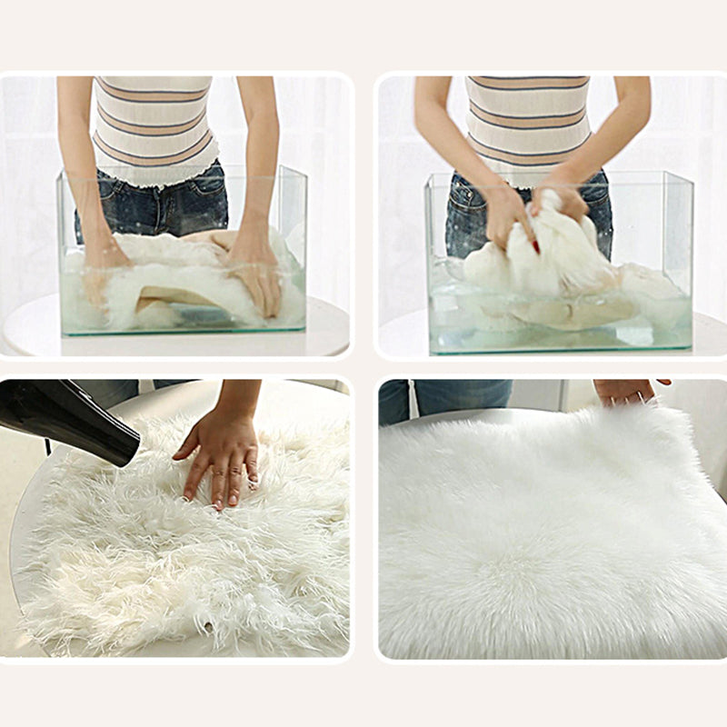 Minimalist Solid Round Area Rug Comfort Modern Shag Area Carpet Polypropylene Friendly Washable Indoor Carpet for Home Decor