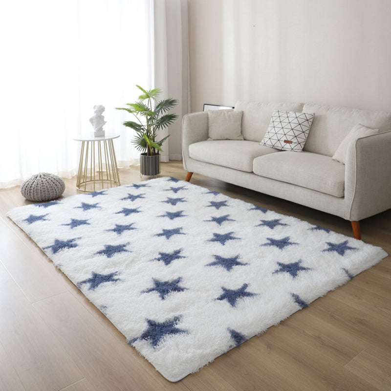 Simple Modern Graphic Pattern Rug Creative Trendy Shag Area Carpet Polyester Friendly Washable Carpet for Living Room