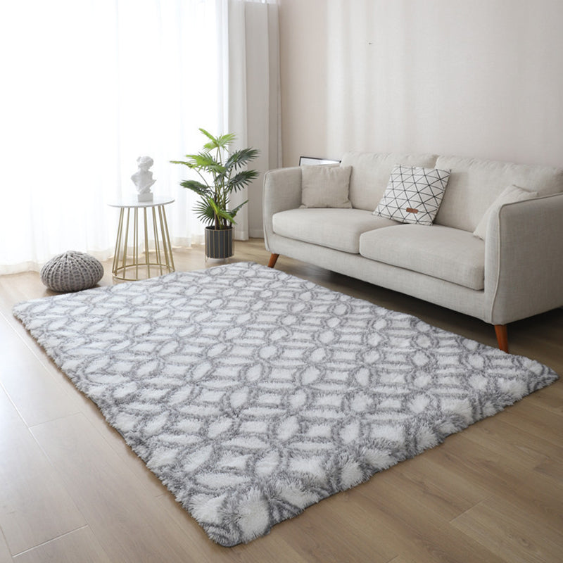 Simple Modern Graphic Pattern Rug Creative Trendy Shag Area Carpet Polyester Friendly Washable Carpet for Living Room