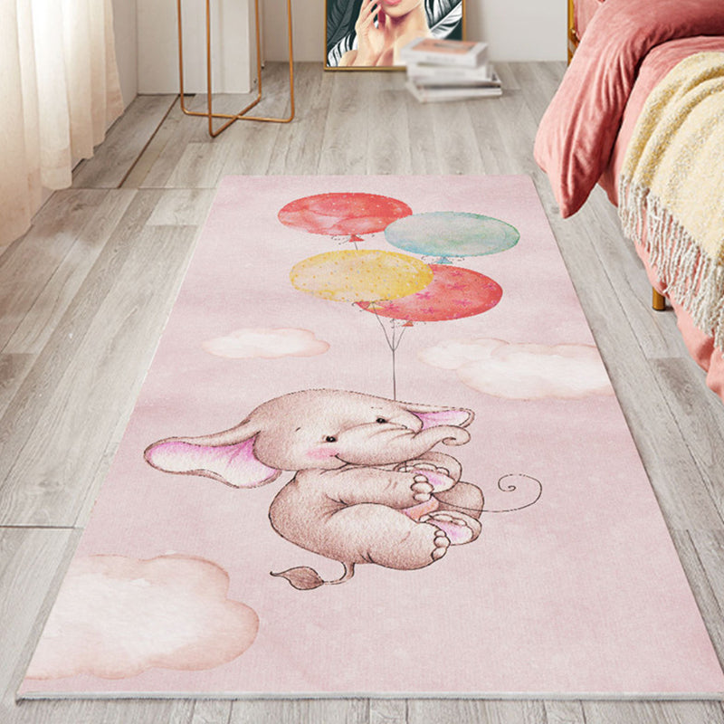 Lovely Modern Bedroom Rug Stylish Cartoon Pattern Kids Carpet Polyester Non-Slip Backing Carpet for Home Decoration