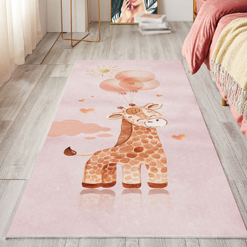 Lovely Modern Bedroom Rug Stylish Cartoon Pattern Kids Carpet Polyester Non-Slip Backing Carpet for Home Decoration