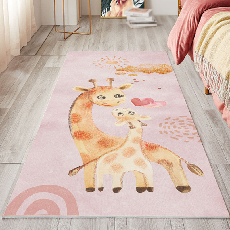 Lovely Modern Bedroom Rug Stylish Cartoon Pattern Kids Carpet Polyester Non-Slip Backing Carpet for Home Decoration