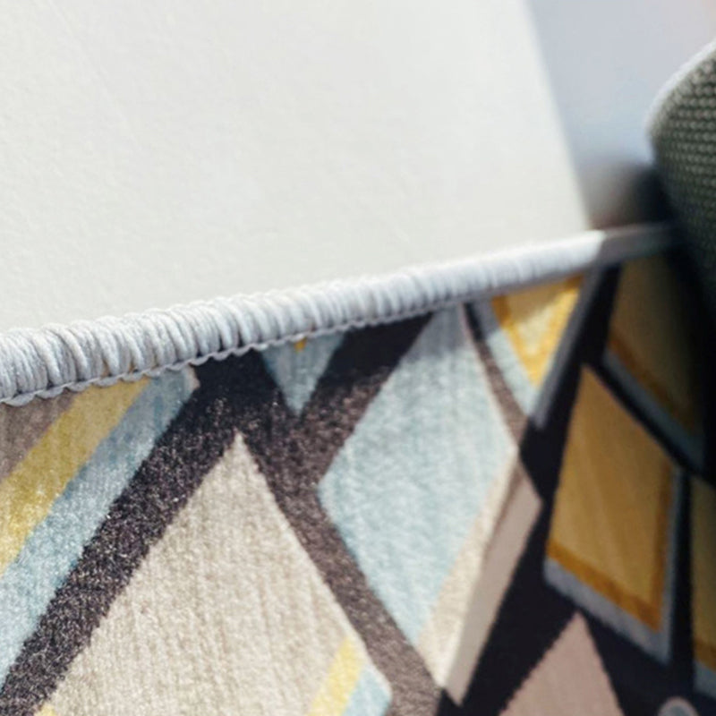 Color Mixed Creative Area Carpet Polyester Smoky Cloud Print Indoor Rug Anti-Slip Backing Carpet for Living Room