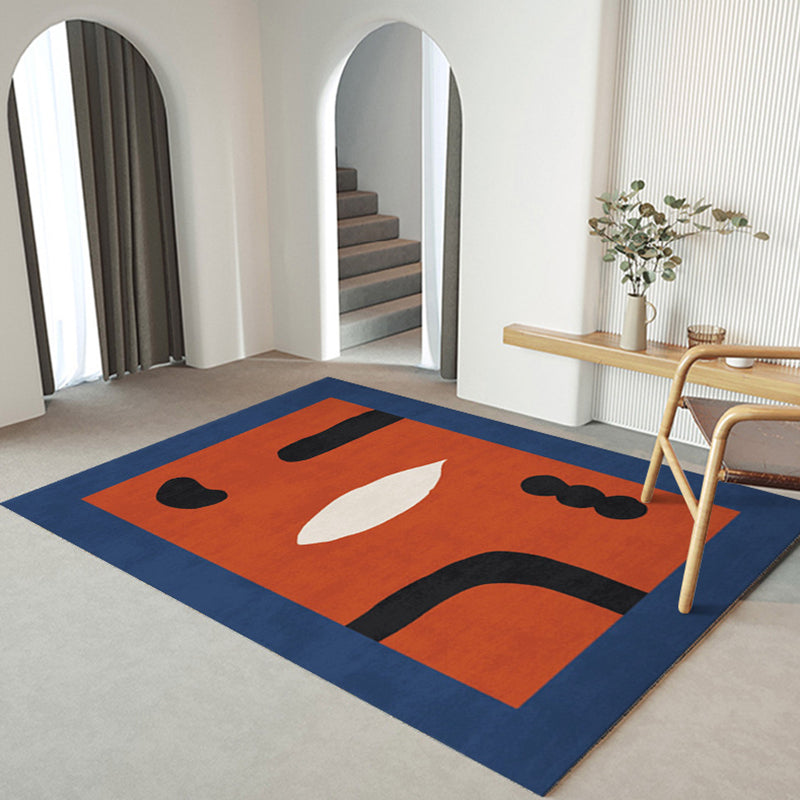 Simple Multicolor Nordic Rug Polyester Expressionism Pattern Area Rug Non-Slip Backing Carpet for Living Room