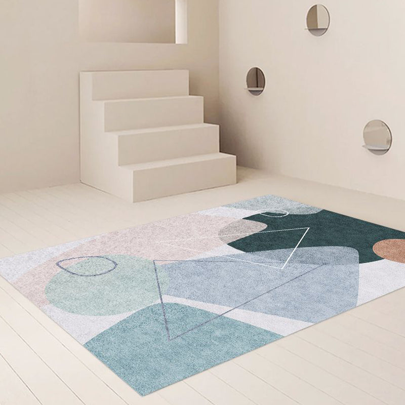 Multicolor Home Decoration Carpet Modern Abstractic Printed Area Rug Polyester with Non-Slip Backing Rug