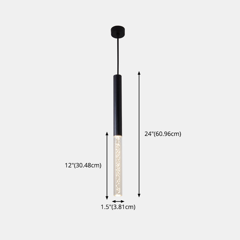 Lámpara colgante de LED acrílico de burbujas de aire 23.6 "H Minimalismo Nórdico Estilo Cilíndrico Luz colgante para comedor