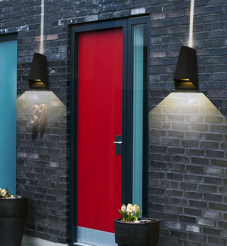 Moderno Minimalista Geométrico Geométrico ARRIBA LED MALA MEAL METAL 2 luces de luces 2 luces