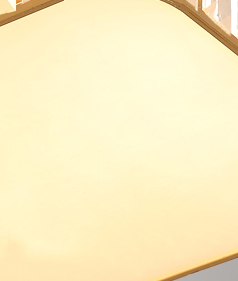 Plafonnier LED carré en cristal, plafonnier en fer forgé de Style concis et moderne pour le salon