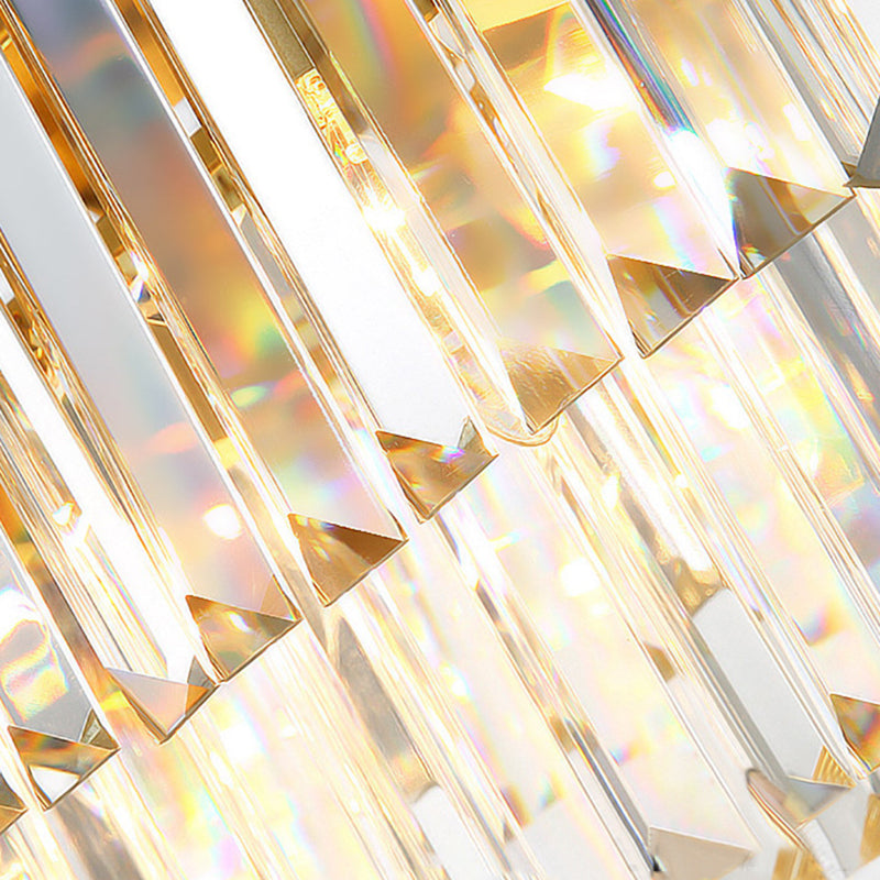 Plafonnier LED carré en cristal, plafonnier en fer forgé de Style concis et moderne pour le salon