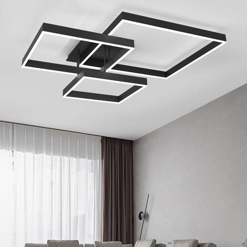 Luz empotrada LED moderna para sala de estar, luz acrílica geométrica de 3 luces montada en el techo