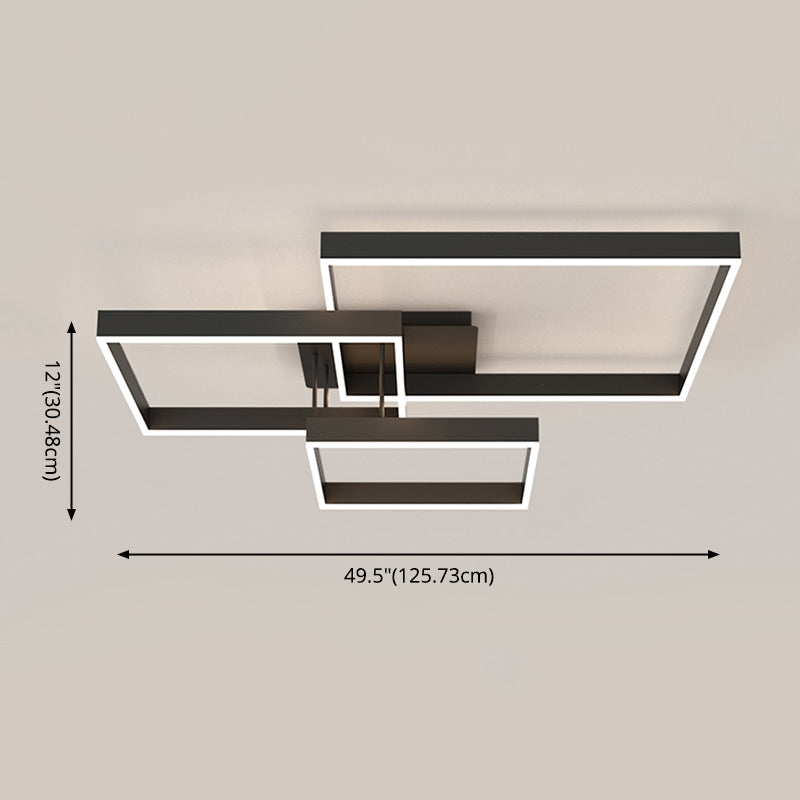 Luz empotrada LED moderna para sala de estar, luz acrílica geométrica de 3 luces montada en el techo