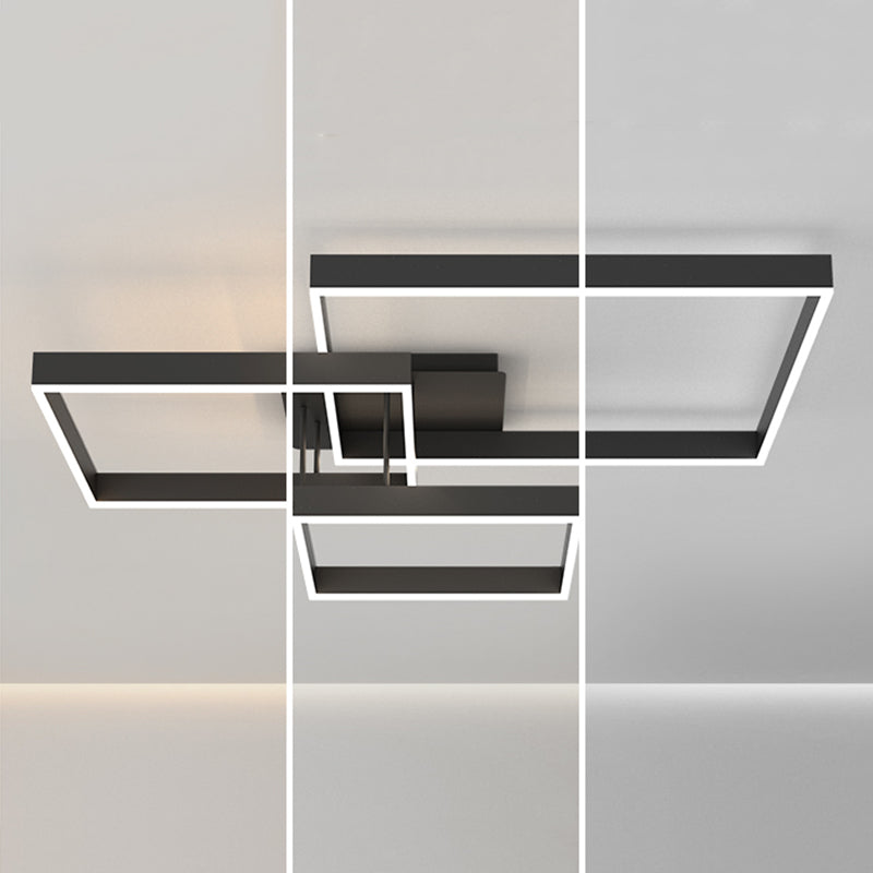 Luz empotrada LED moderna para sala de estar, luz acrílica geométrica de 3 luces montada en el techo