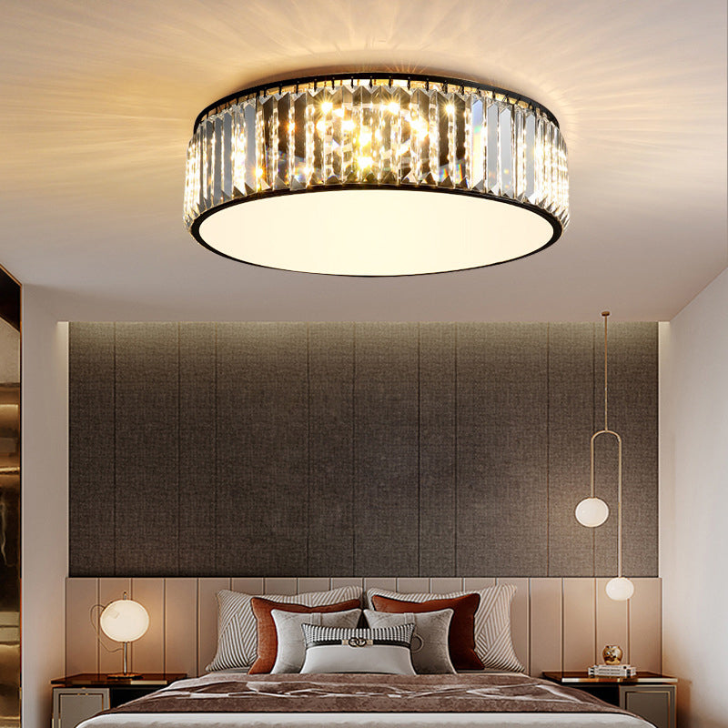 Circular Crystal LED Ceiling Fixture in Modern Luxury Style Wrought Iron Ceiling Light for Interior Spaces