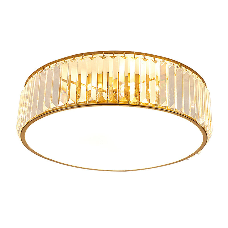 Circular Crystal LED Ceiling Fixture in Modern Luxury Style Wrought Iron Ceiling Light for Interior Spaces