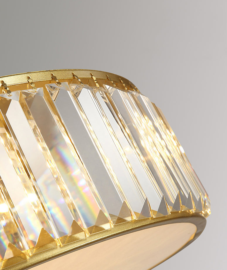 Circular Crystal LED Ceiling Fixture in Modern Luxury Style Wrought Iron Ceiling Light for Interior Spaces