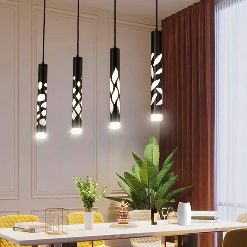 Sospensione cilindrica Sospensione Lampada Acrilico Modernista a LED in nero