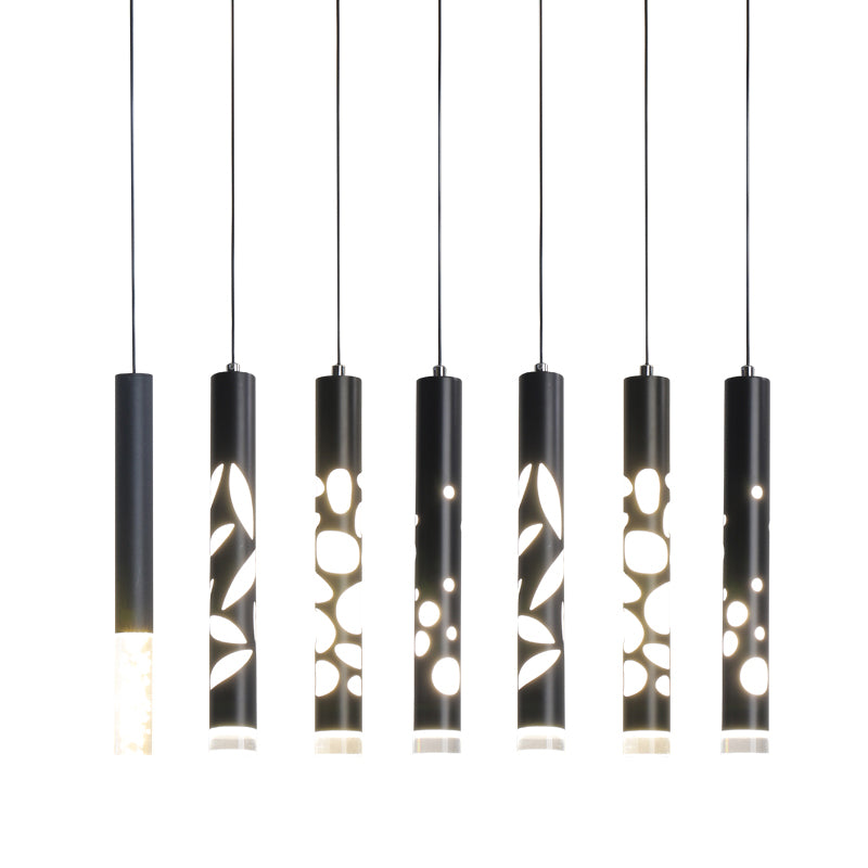 Sospensione cilindrica Sospensione Lampada Acrilico Modernista a LED in nero