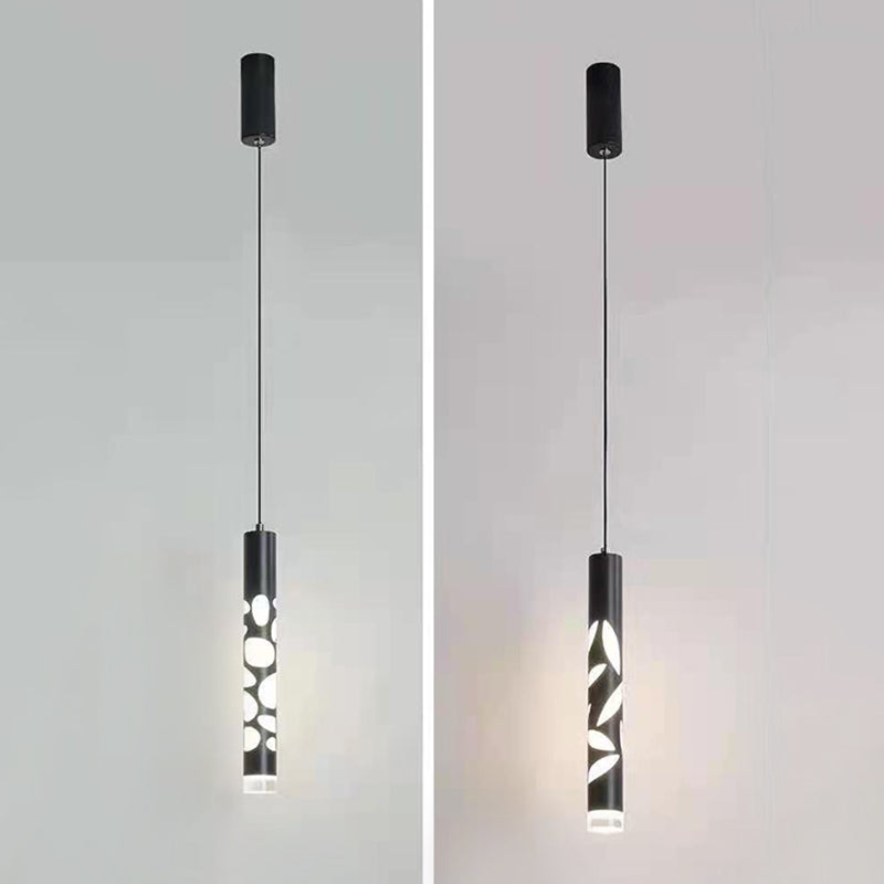 Sospensione cilindrica Sospensione Lampada Acrilico Modernista a LED in nero