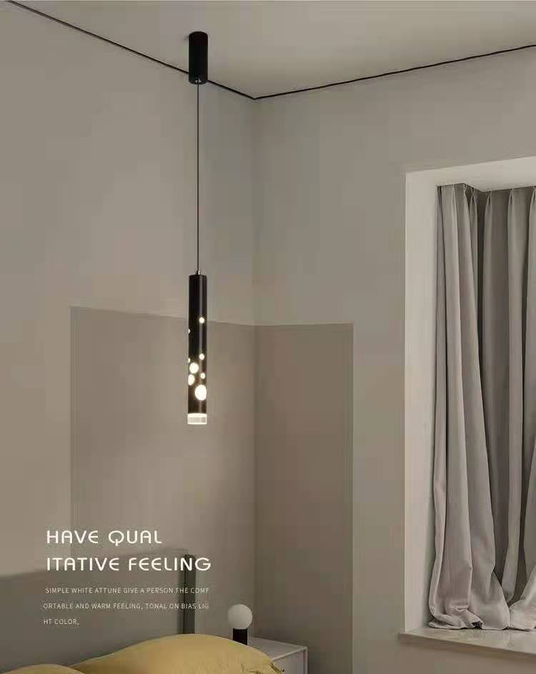 Sospensione cilindrica Sospensione Lampada Acrilico Modernista a LED in nero