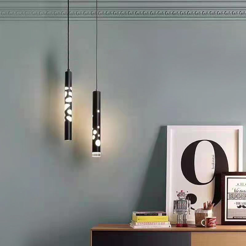 Sospensione cilindrica Sospensione Lampada Acrilico Modernista a LED in nero