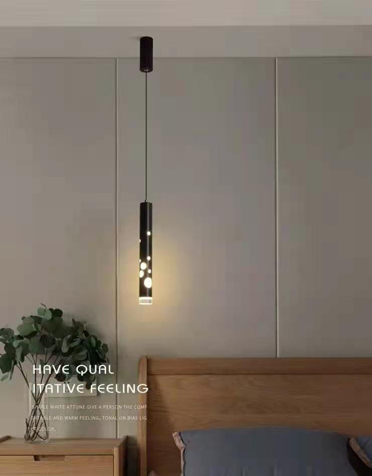 Sospensione cilindrica Sospensione Lampada Acrilico Modernista a LED in nero