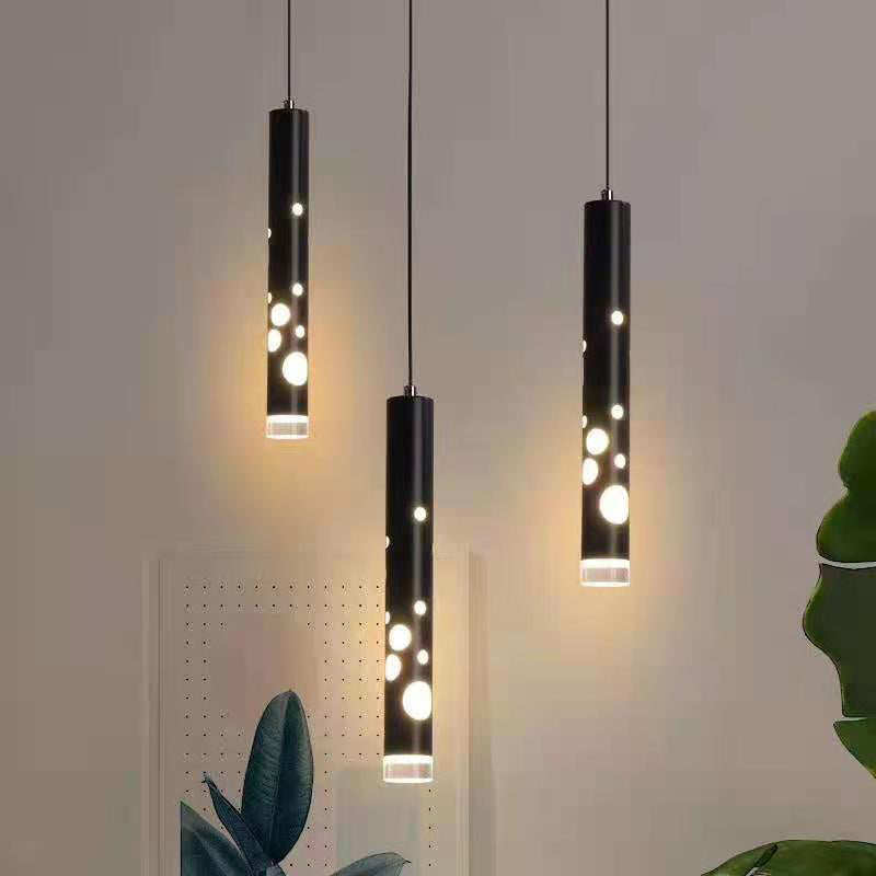 Sospensione cilindrica Sospensione Lampada Acrilico Modernista a LED in nero
