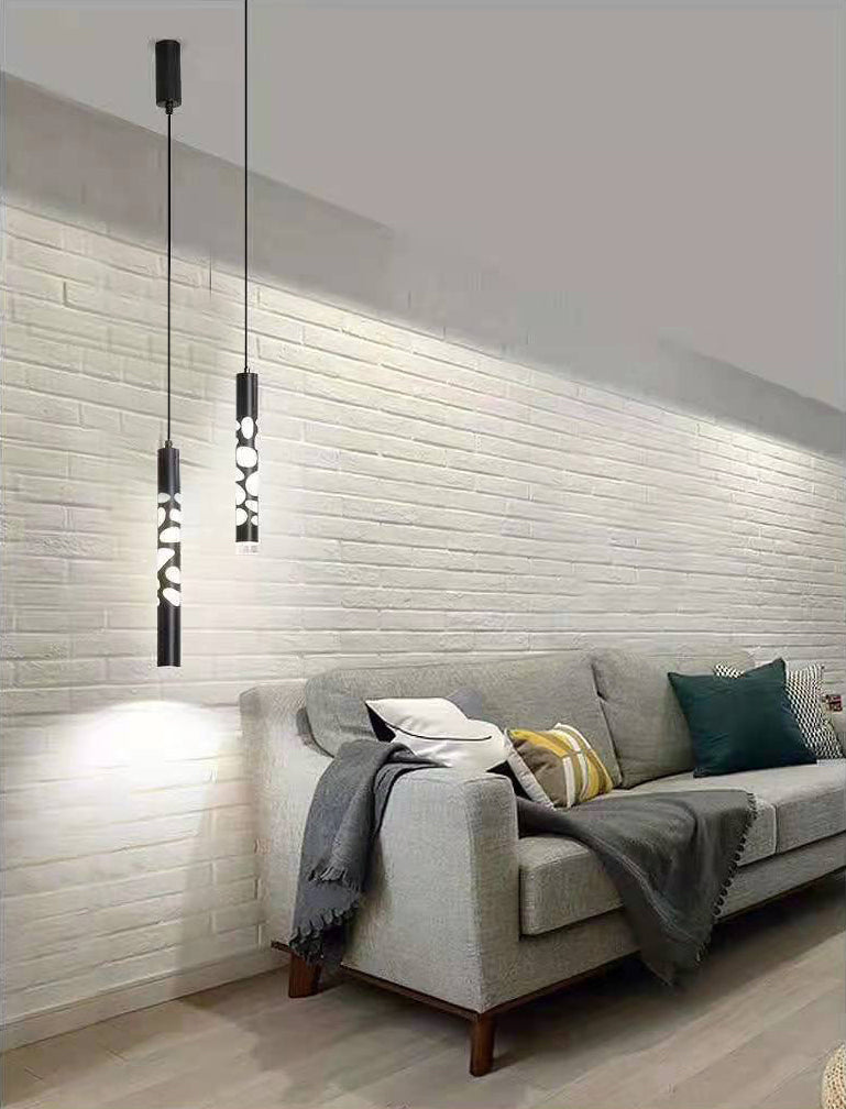 Sospensione cilindrica Sospensione Lampada Acrilico Modernista a LED in nero