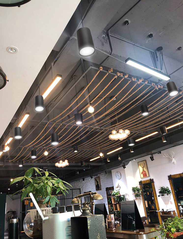 Lampada a pendente del corridoio Lampada del soffitto a LED Nordico con tonalità metallica cilindrica