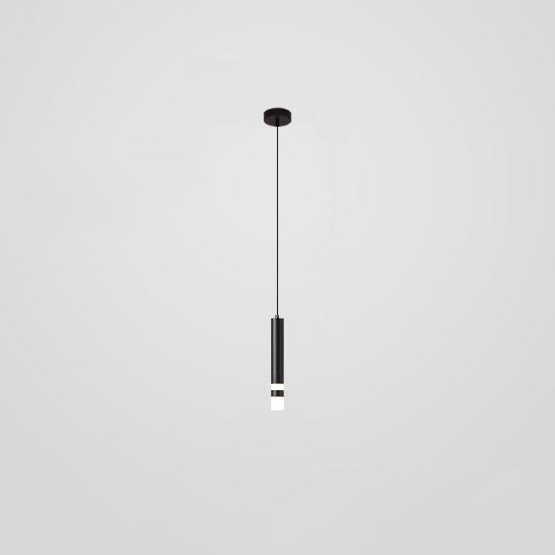 Nordischer zylindrischer Anhänger Beleuchtung Metall Küchenbar LED Downlight in Schwarz