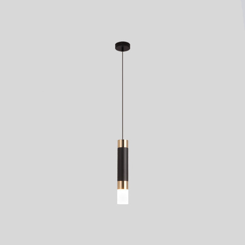 Nordischer zylindrischer Anhänger Beleuchtung Metall Küchenbar LED Downlight in Schwarz