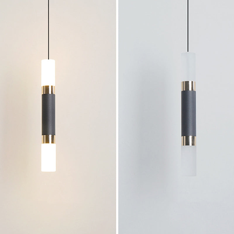 Nordischer zylindrischer Anhänger Beleuchtung Metall Küchenbar LED Downlight in Schwarz