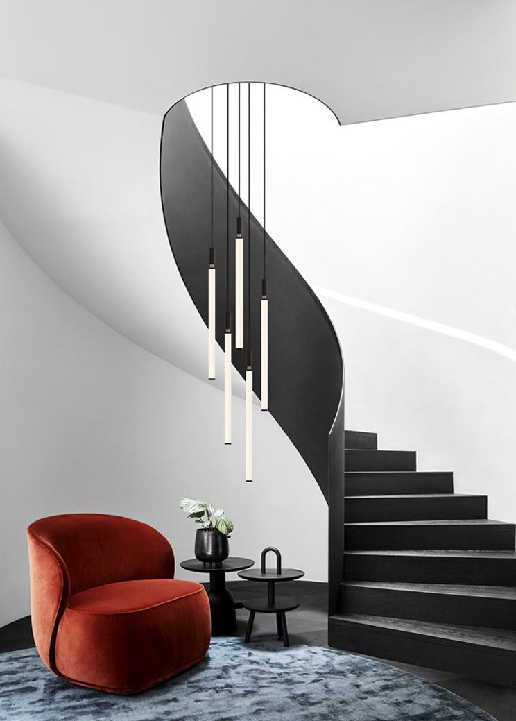 Lampada a sospensione del soffitto tubolare Minimalista Acrilico Black-White LED LEGGIO