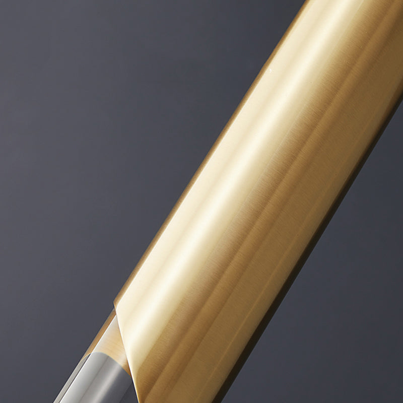 Cilindrische koperen LED -verlichting Hanger Acryl schaduw Minimalisme Slaapkamer Suspensielamp met 78,7 "Hangdraad