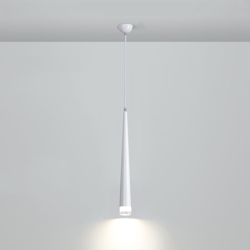 Minimalisme Conische led hangende licht moderne stijl lange kegelverlichtingsarmatuur met kristallen lampenkap