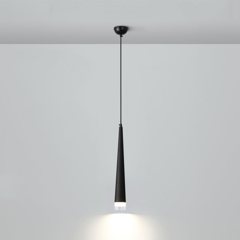 Minimalisme Conische led hangende licht moderne stijl lange kegelverlichtingsarmatuur met kristallen lampenkap