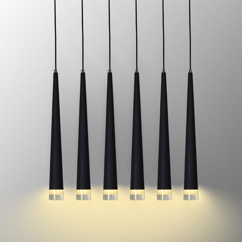 Minimalisme Conische led hangende licht moderne stijl lange kegelverlichtingsarmatuur met kristallen lampenkap