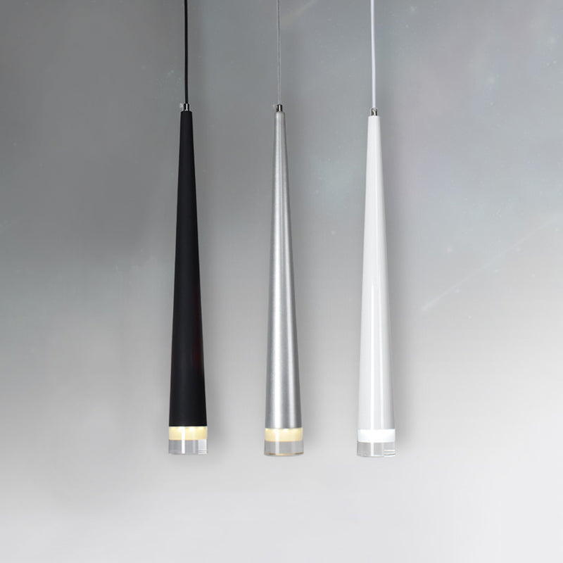 Minimalisme Conische led hangende licht moderne stijl lange kegelverlichtingsarmatuur met kristallen lampenkap