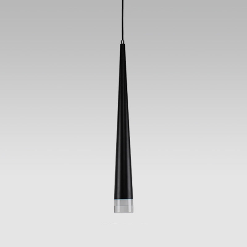 Minimalisme Conische led hangende licht moderne stijl lange kegelverlichtingsarmatuur met kristallen lampenkap