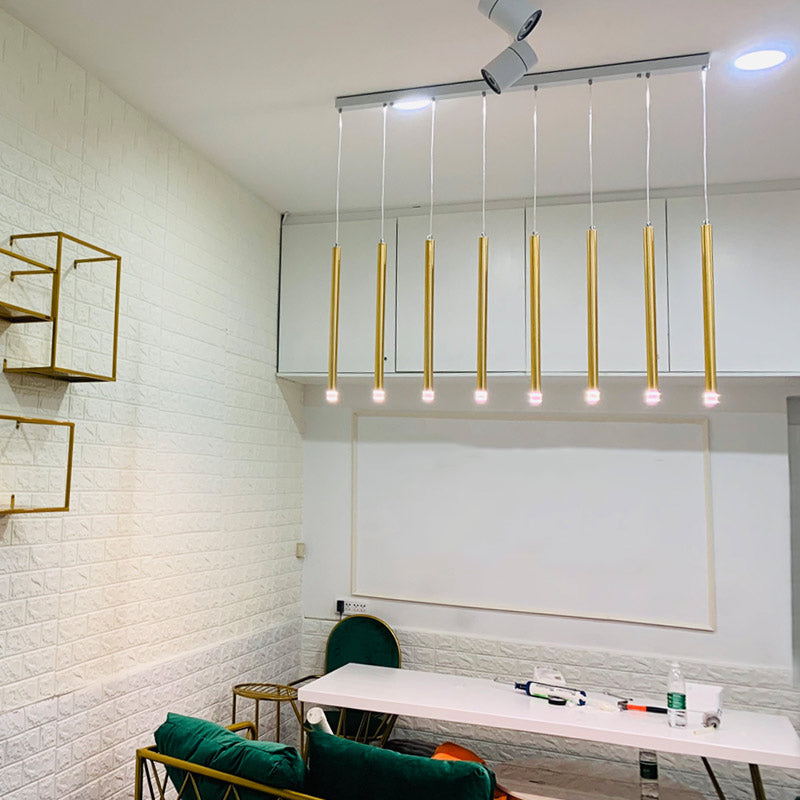 Minimalisme LED cylindrique Light Light moderne style Long Strip Éclairage de bande avec abat-jour en cristal