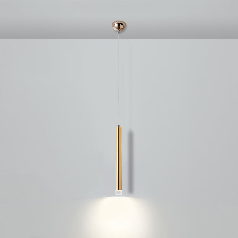 Minimalisme cilindrische LED hangende licht moderne stijl lange stripverlichting met kristallen lampenkap